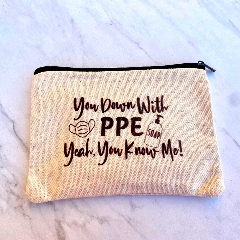 Makeup Bag/100%Cotton/Face Mask Pouch